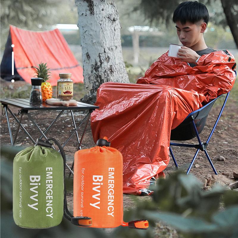 Survival Sleeping Bag Reusable Bivvy Thermal Sleeping Bag Waterproof Lightweight Blanket Survival Gear Multifunctional Survival