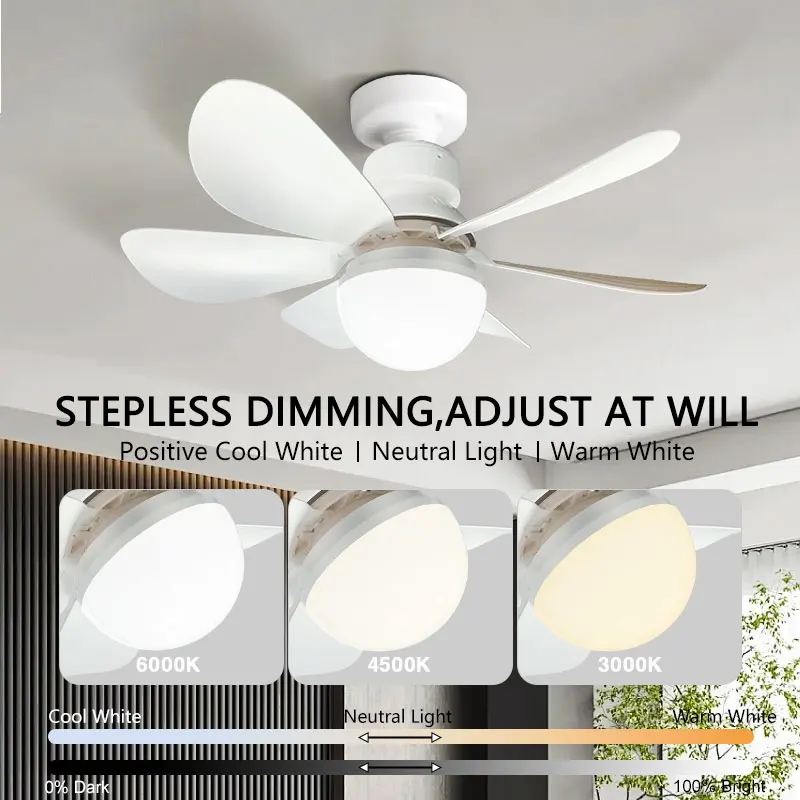 E27 Mit Fernbedienung LED Deckenventilator 30 W/40 W Dimmfunktion Ventilatorlicht Geeignet für Arbeitszimmer Küche Esszimmer AC85-265V