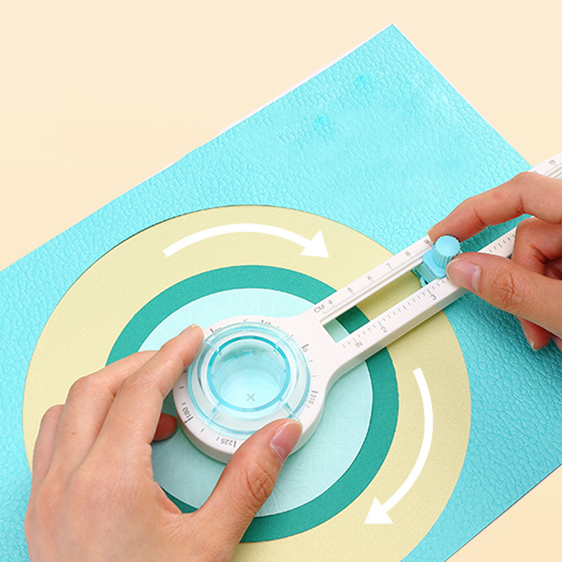 1pc 360 Degree Handmade Round Gauge Cutter, Manual Paper Rotary Cutting Tool,  Cutting Round Diameter 3.14 Inch - 12.59 Inch