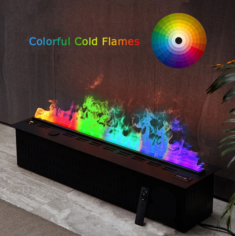 เตาผิงไฟฟ้าไอน้ำอัตโนมัติแบบมีไฟ LED, มีเตาผิงสำหรับตกแต่งรับประกัน5ปีเครื่อง3D น้ำแบบไร้เสียง LED สมาร์ทไอน้ำตกแต่งเตาผิงเปลวไฟทีวี Bracket 5 ปีเงียบอัตโนมัติกระบอกสูบน้ำอบไอน้ำตกแต่งเตาผิงความร้อนจำลอง 3D เตาผิงสำหรั
