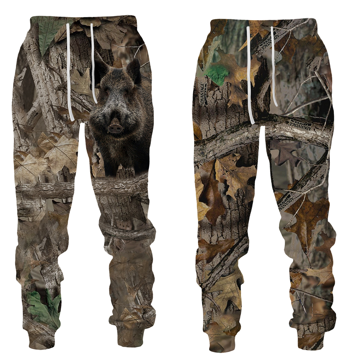Pantalones largos para hombre, pantalones de chándal con estampado 3D de camuflaje para acampar al aire libre, informales, animales salvajes, caza, ciervo, jabalí, pesca, Fitness, ropa deportiva