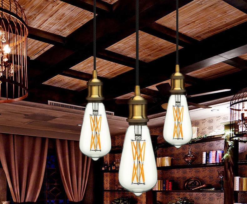 LED ST64 12W 16W  DC 220V Warm White Yllow Dimmable Gold Filament Bulb E27 Light Vintage Edison Lamp Retro Gold Glass Appearance
