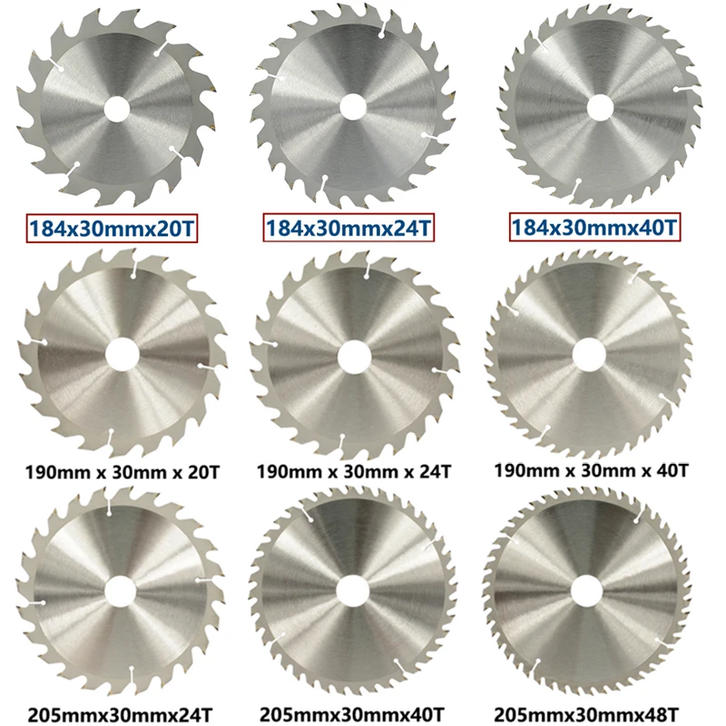 XCAN Nhỏ Lưỡi Tròn Carbide Đầu Thấy Lưỡi Dao Cắt Gỗ TCT Gỗ Đĩa Cắt Dụng Cụ Làm Rau Cau 184 190 205mm