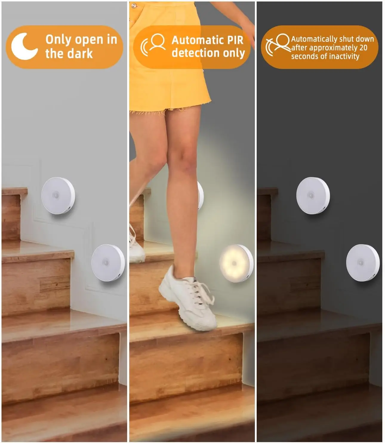 Xiaomi Nachtlicht LED mit PIR Bewegungssensor wiederaufladbare USB Küchenschrank Nachtlampe für Schlafzimmer Raumdekoration