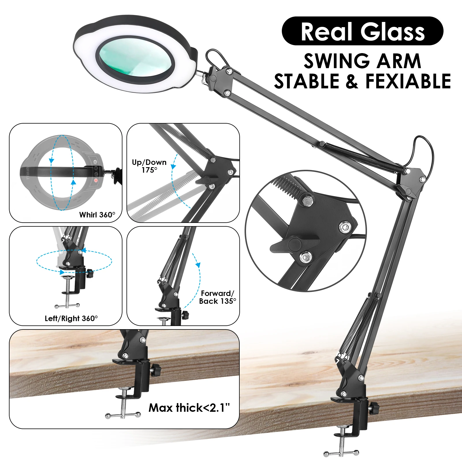 4.3" Real Class 10X Magnlification Stepless pimming 5 Color Mode 84 Of Them LED 10 Levels Provide Bright Light Brightness
