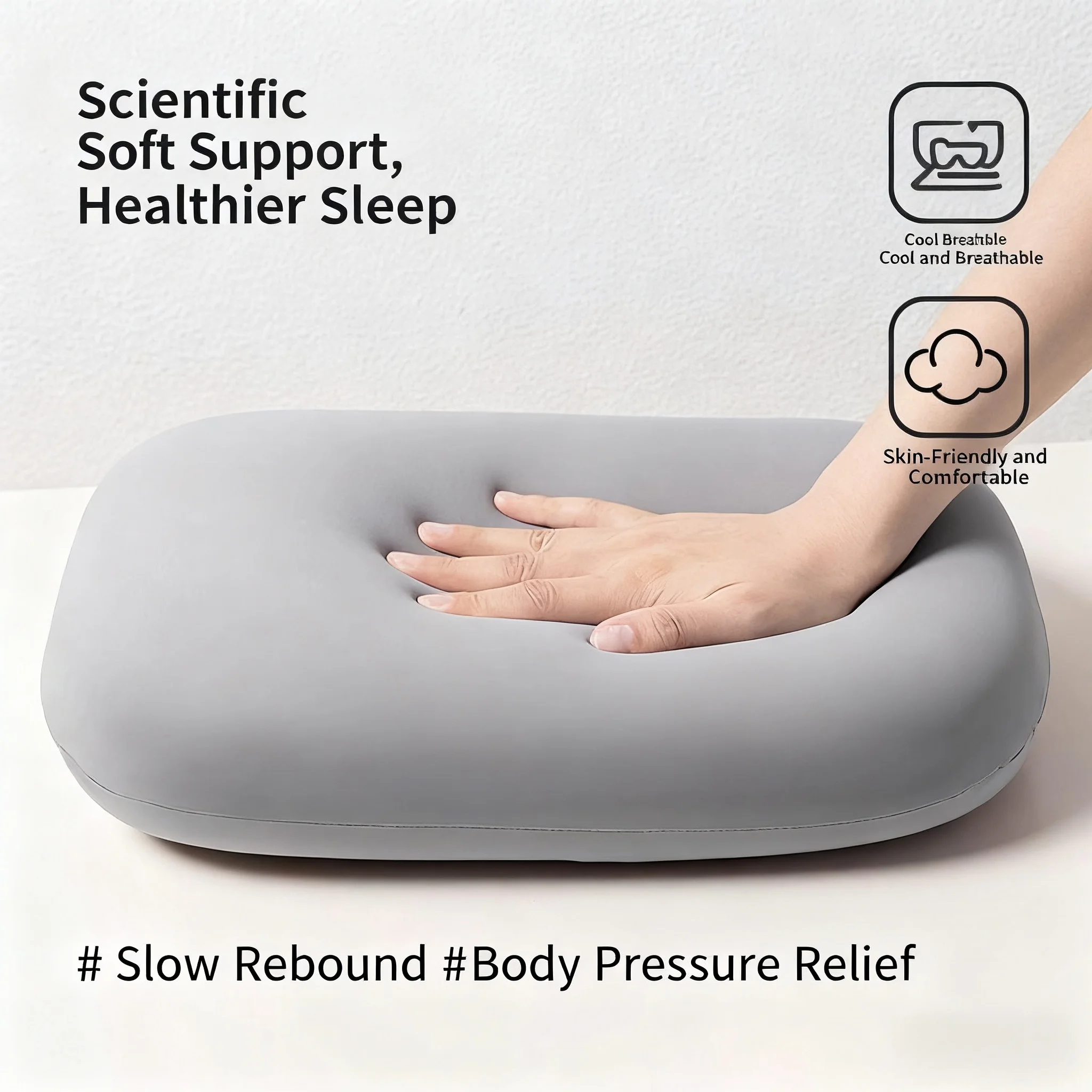 Almohada multifunción de espuma viscoelástica para el cuello, almohada de viaje suave de rebote lento para dormir, masaje de salud Cervical, almohadas para siesta