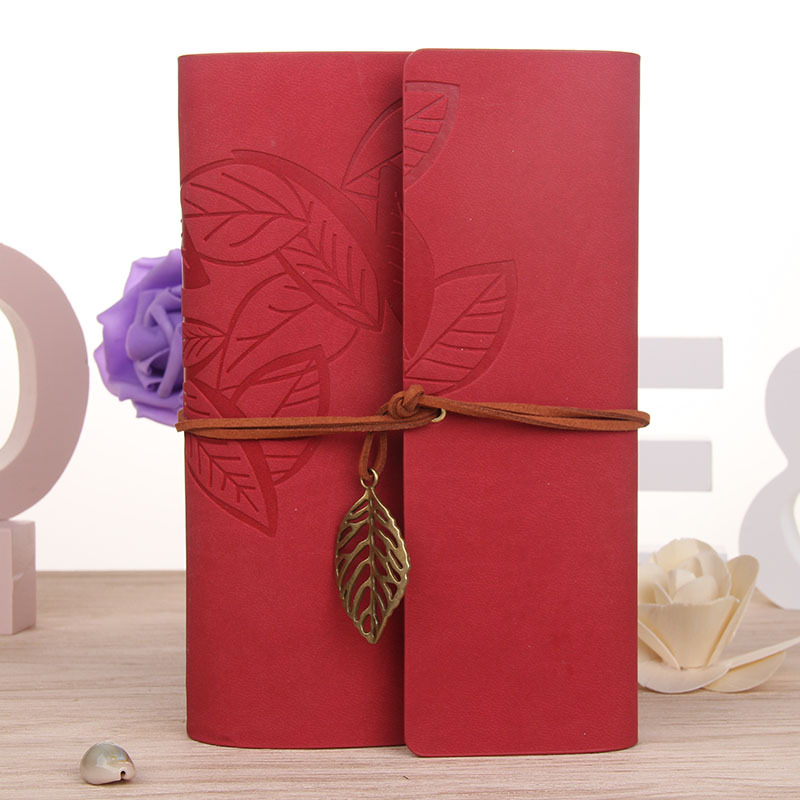 1PC Retro Leaf โน้ตบุ๊คโรงเรียนเครื่องเขียน Office Diary Notepad วรรณกรรม PU หนัง Note Book Traveler สมุดบันทึกของขวัญ