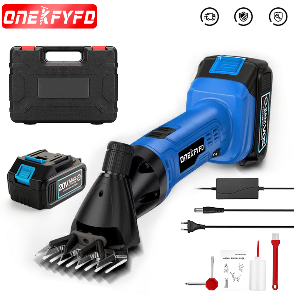 ONEKFYFD Sheep Shears Electric 6 Speed 13 Teeth Shaving Fur Wool in Sheep Goat Cattle with Plastic Box for Makita 18V Battery