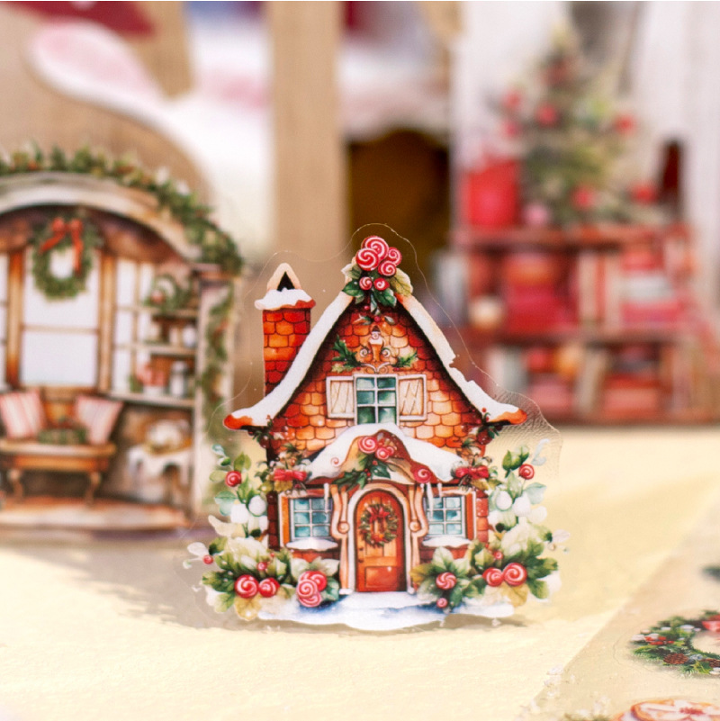 Mr. Paper, 6 Sheets/pack, Christmas Tree Christmas Theme Series Stickers, Decorative Party Gift Scrapbook Phone Case Stickers