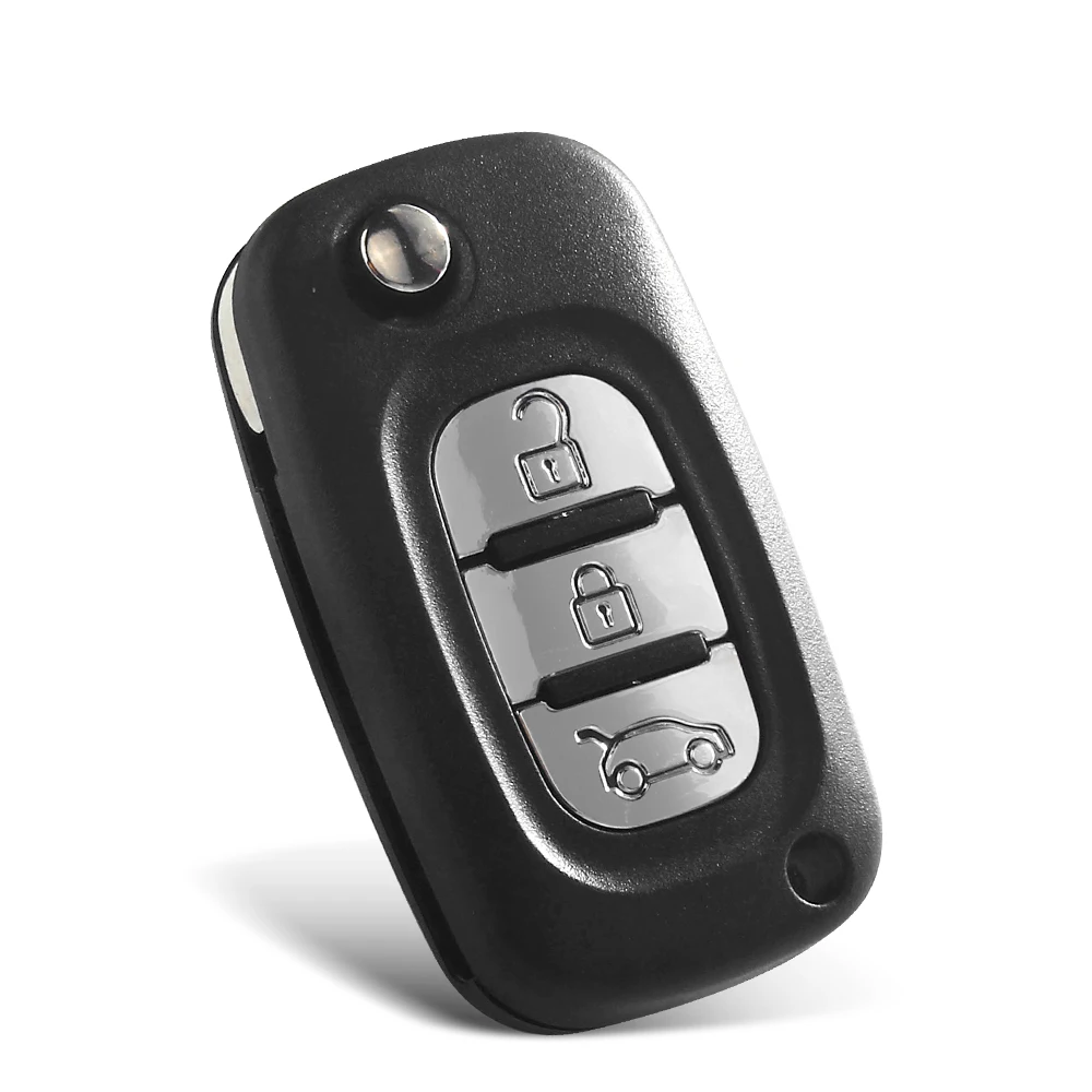 Keyyou capa para chave de carro com 2/3 botões, 1 peça, para renault fluence clio megane kangoo modus, chave automática com lâmina ne73/va2
