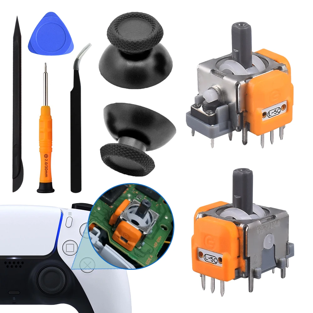 Joystick analógico 3D de efecto Hall de repuesto para Playstation 5 DualSense PS5, Kit de piezas de reparación de palanca de mando