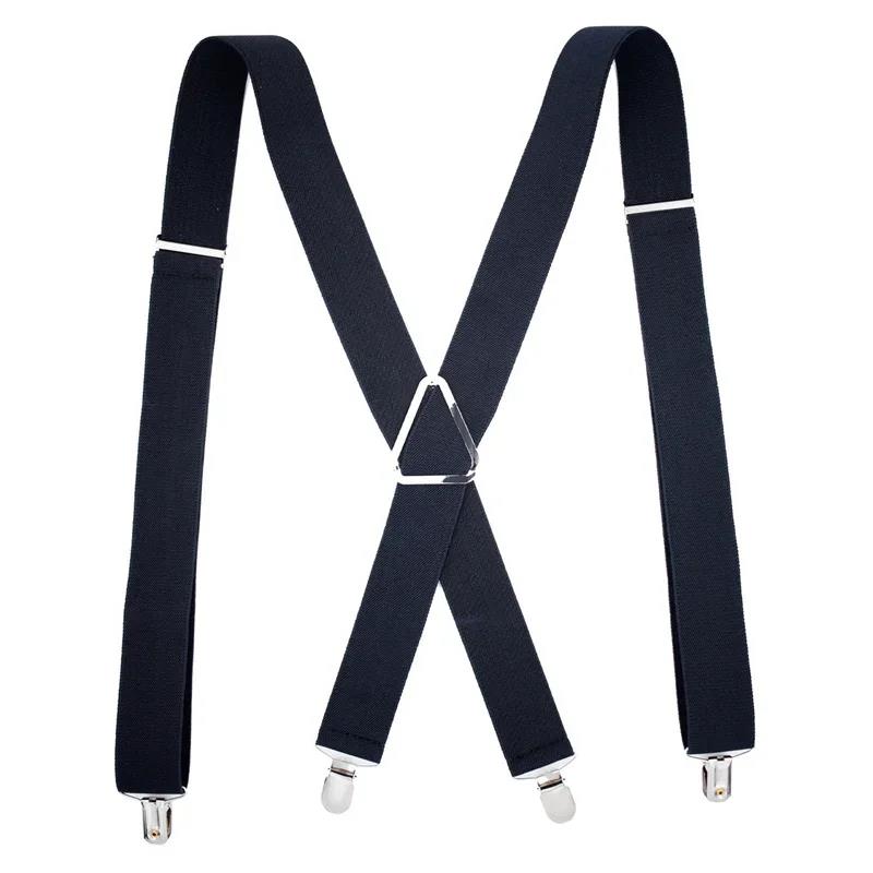 Creative Adjustable Suspenders For Men Women X Back Elastic Pants Braces 2 5CM Width 4 Clip Design Fashion Accessory