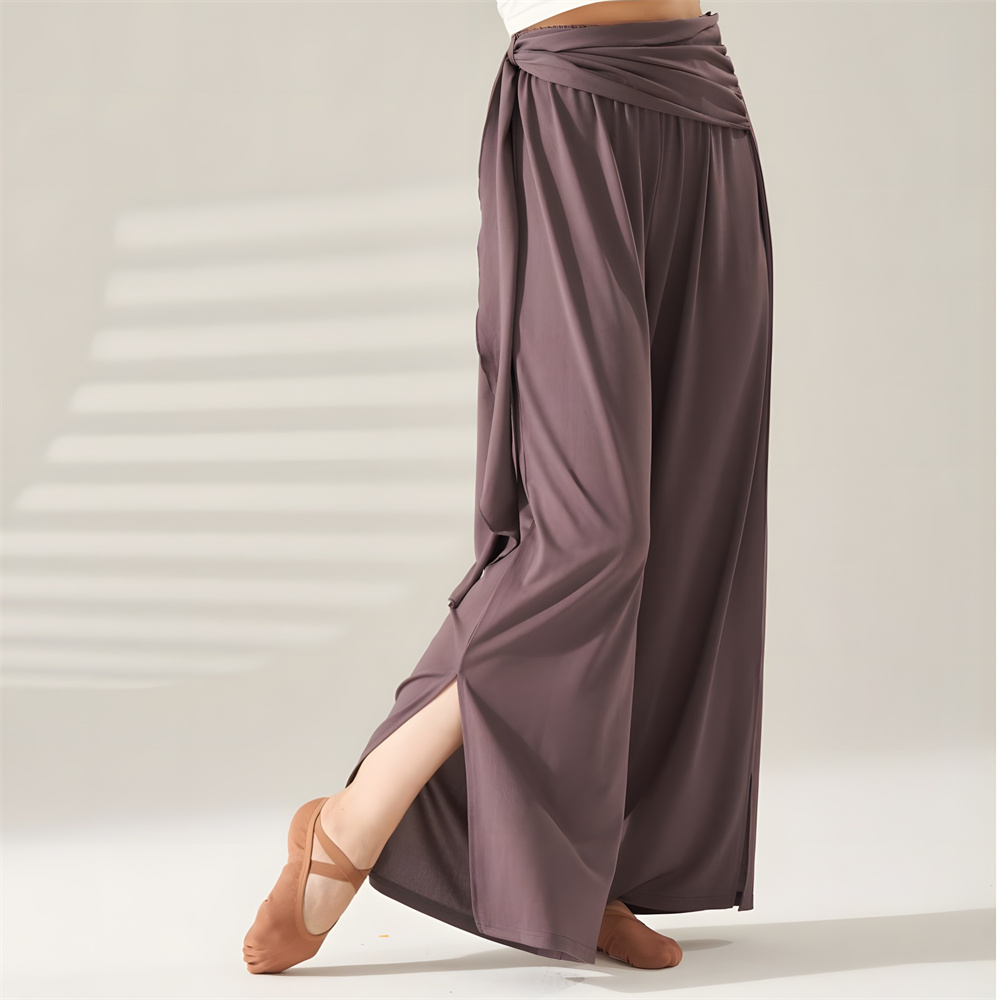 Frauen Lose Modern Dance Hosen Weiche Yoga Klassische Tanzen Ballett Ausbildung Breite Bein Hose Yoga Kleidung Hohe Taille Kordelzug