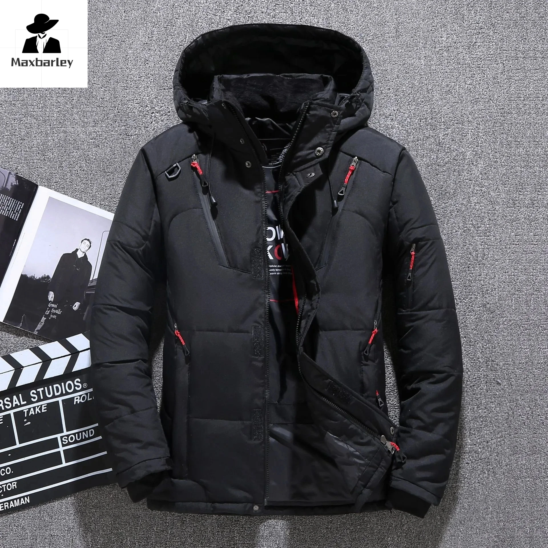 2024 Herren weiße Enten Daunen jacke warme Kapuze dicke Puffer Jacke Mantel männlich lässig hochwertige Mantel thermischen Winter Parka