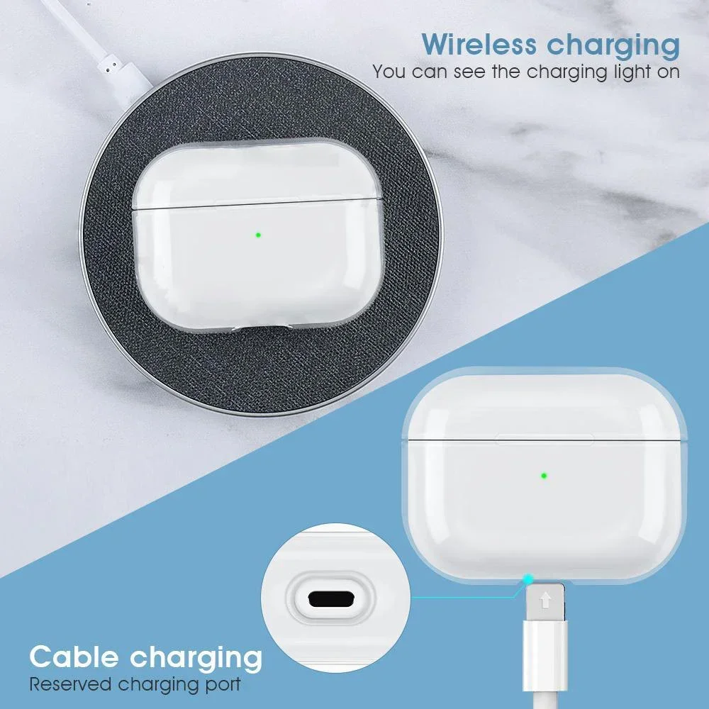 Funda transparente para auriculares para Airpods Pro 2 Generation, funda dura de TPU transparente para auriculares para Airpods 4 3 2 1