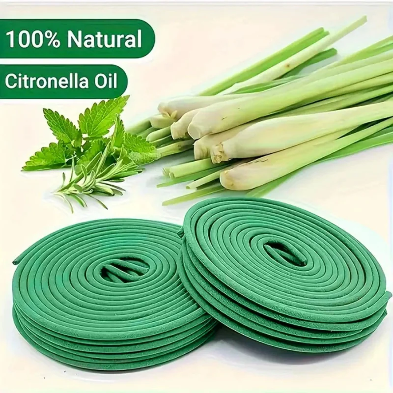 Bobine repellenti per zanzare naturali alla citronella - Incenso di lunga durata 40 ore, include staffa per gancio per uso interno ed esterno ​