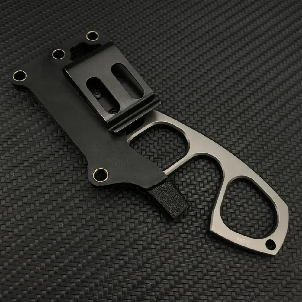 Boker Mini Pocket EDC Collana Piccolo coltello a lama fissa Manico in acciaio 440C con fodero in ABS Coltelli di sopravvivenza tattici per esterni