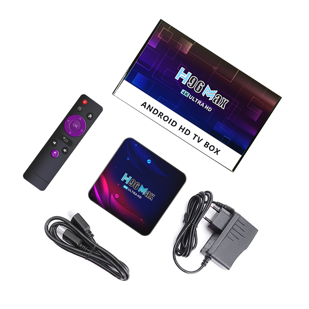H96 Max V11 Smart TV BOX Android 11 Quad Core 4GB RAM Rockchip 3318 4K Google 3D Vídeo BT4.0 4K Media Player Set Top Box