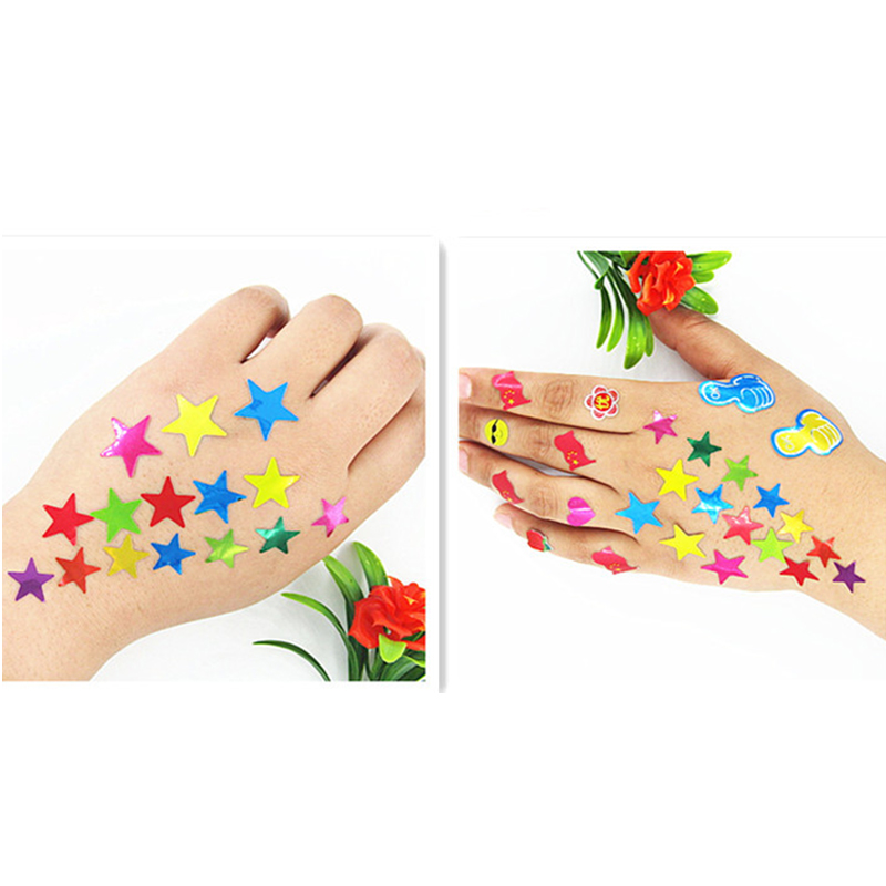 10 枚/パックの子供用金メッキ賞グリッターステッカー母教師賞賛ラベル賞五芒星愛ステッカー