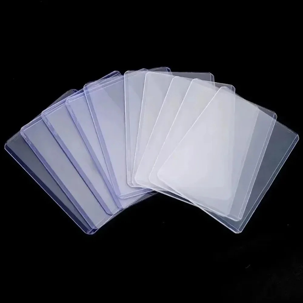 Funda transparente para tarjetas Kpop coreanas, con película protectora, tarjetero transparente, fundas para tarjetas de juego de fotos de ídolo, 35PT, 1-50 Uds.