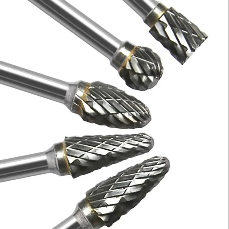 3X6Mm Thép Tungsten Carbide Burr Cắt Dụng Cụ Xoay Burr Đôi Cắt Kim Cương Xoay Dụng Cụ Đánh Bóng Gỗ Kim Loại đánh Bóng