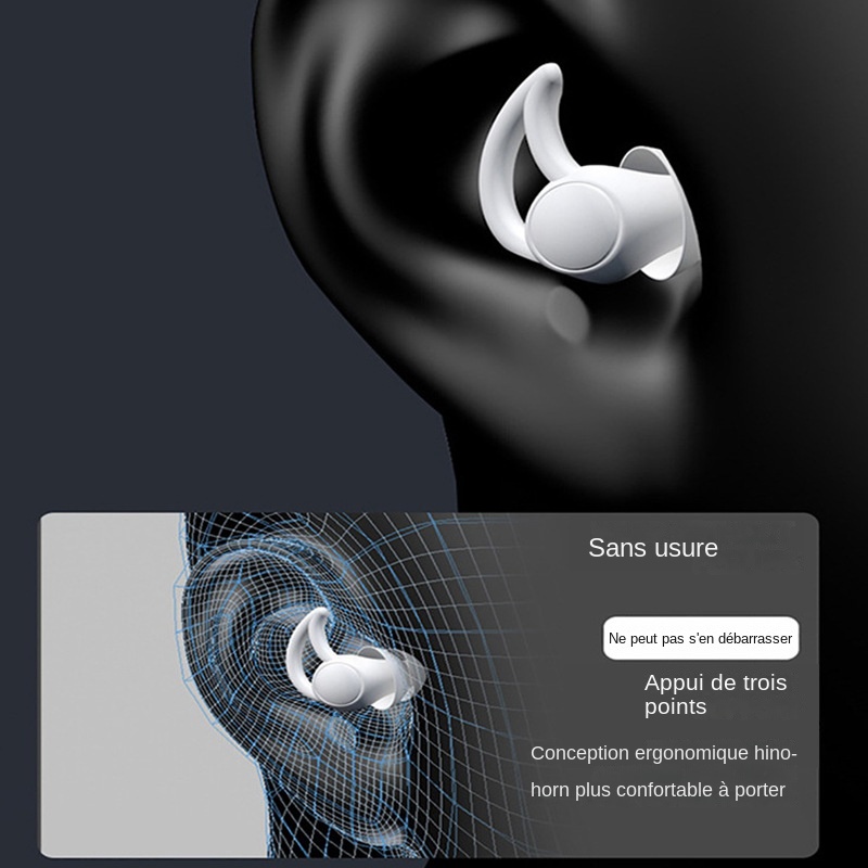 Bouchons d'Oreille Insonorisés en Silicone Blanc à Trois Couches, Étanches, pour la Natation, Réduction du Bruit du Sommeil