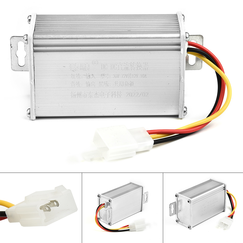 Adaptador convertidor eléctrico de CC, transformador de 36V-72V a 12V/10A para motocicleta eléctrica, convertidor de bicicleta eléctrica