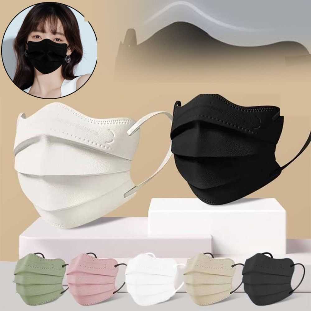 50 pçs 3 camadas máscara anti-poeira em forma de borboleta design máscara adulto máscara facial feminino protetor descartável capa facial