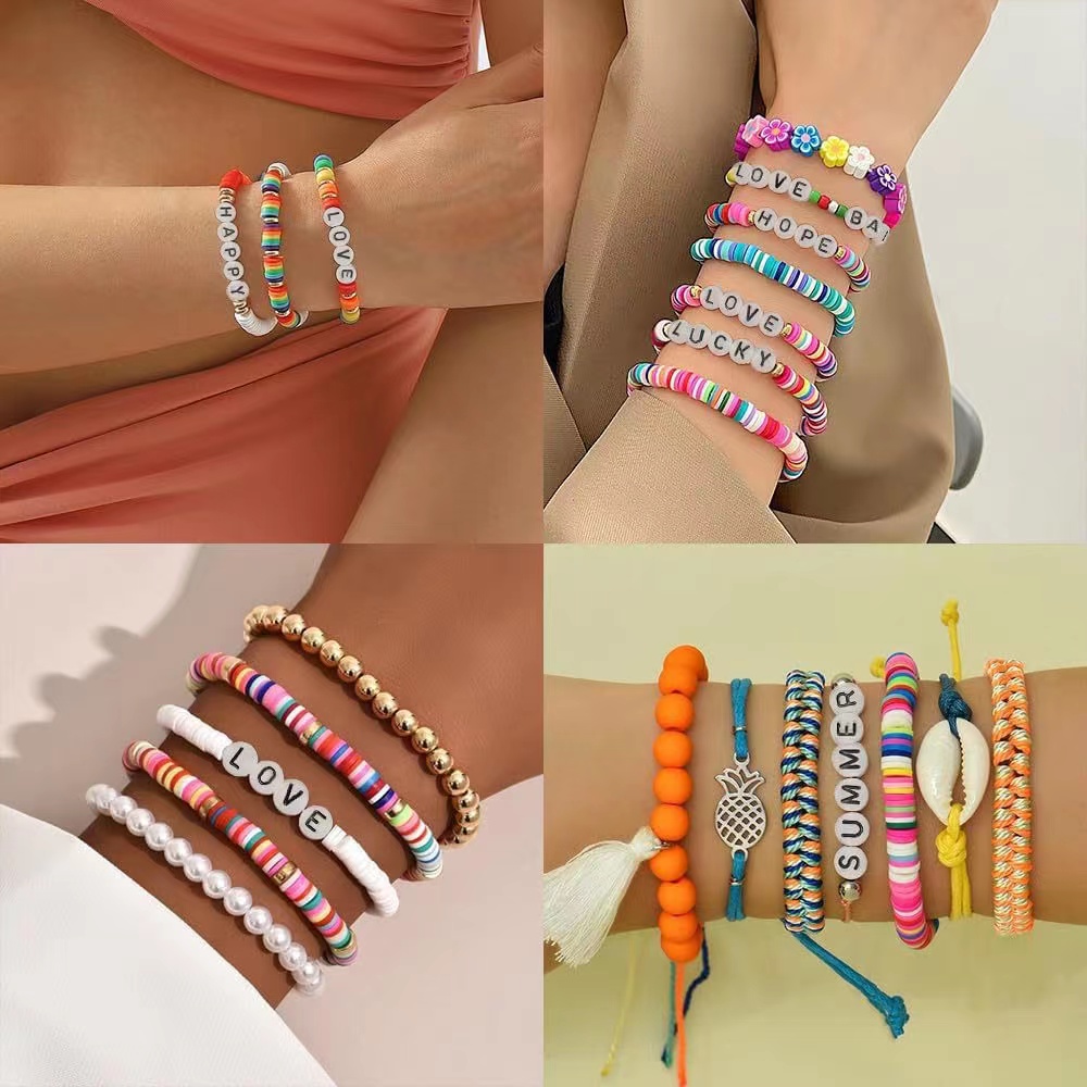 5000pcs Clay Beads Bracelet Making Kit, 48 Colors Flat Round Clay Heishi Beads Set for Jewelry Bracelet Necklace Earring Making