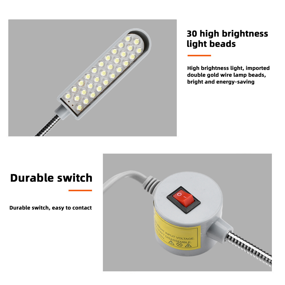 LED30 LED bead sewing machine lighting work light, strong magnetic base, long hose can easily change the lighting position