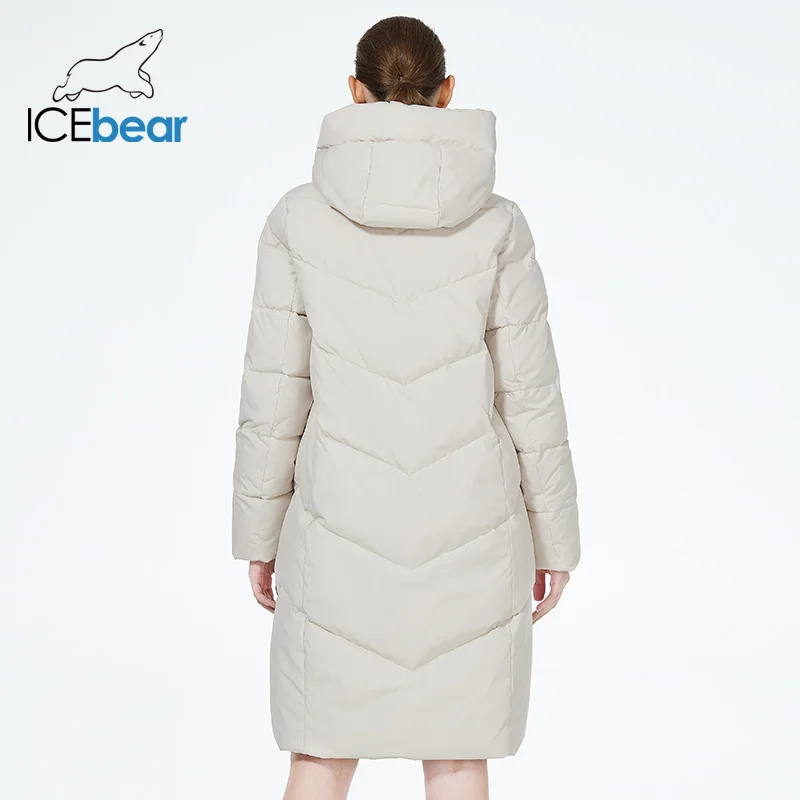 Icebear เสื้อโค้ทผ้าฝ้าย2023ผู้หญิง, ใหม่เสื้อแจ็คเก็ตผ้าฝ้ายอบอุ่นลำลองเสื้อคลุม GWD3716I