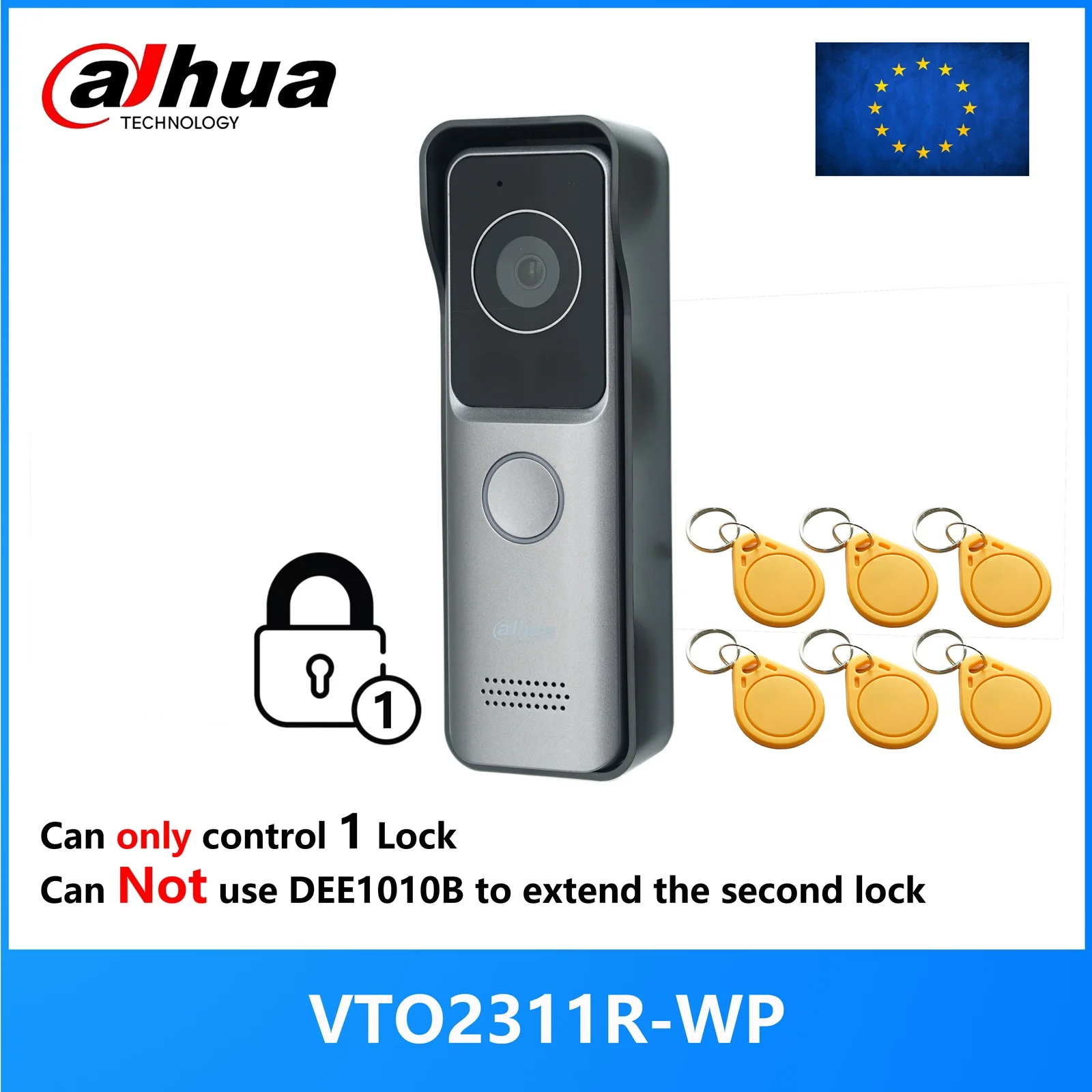 Dahua Mehrsprachige VTO2311R-WP 802.3af PoE IP Villa Wi-Fi Türklingel, Video-Gegensprechanlage, IP-Türsprechanlage, P2P-Cloud, Türstation