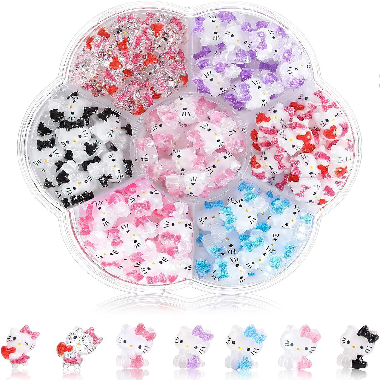 70 PCS/50 PCS Sanrio Hello Kitty Kawaii การ์ตูน Kuromi เล็บ Charms ชุด 3D เล็บ Rhinestone อัญมณีสําหรับเล็บ Art Deco Y2K