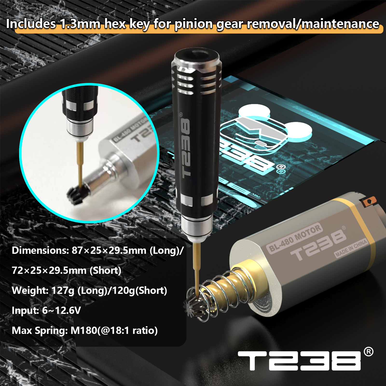 T238 BL-480 Регулируемый бесщеточный двигатель AEG Pro Edition
