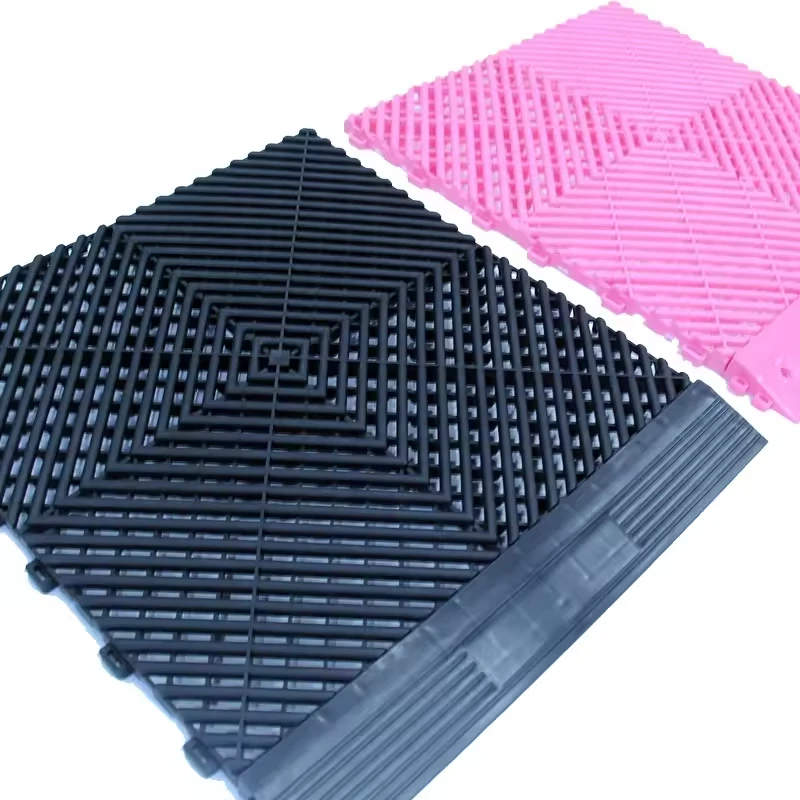 Preço de fábrica Piso PP Sala de lavagem de carros Azulejo plástico rígido modular colorido intertravamento Piso de garagem
