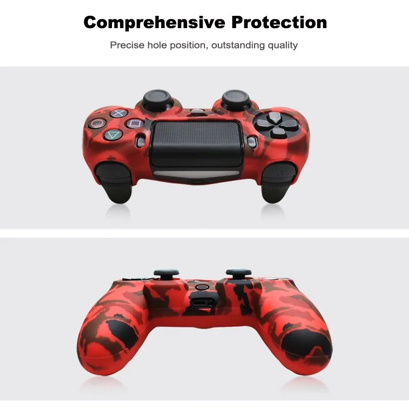 ยางซิลิโคนสําหรับ SONY Playstation 4 PS4 Controller ป้องกันผิวสําหรับ PS4 Pro Slim Gamepad Controle Thumb Grips