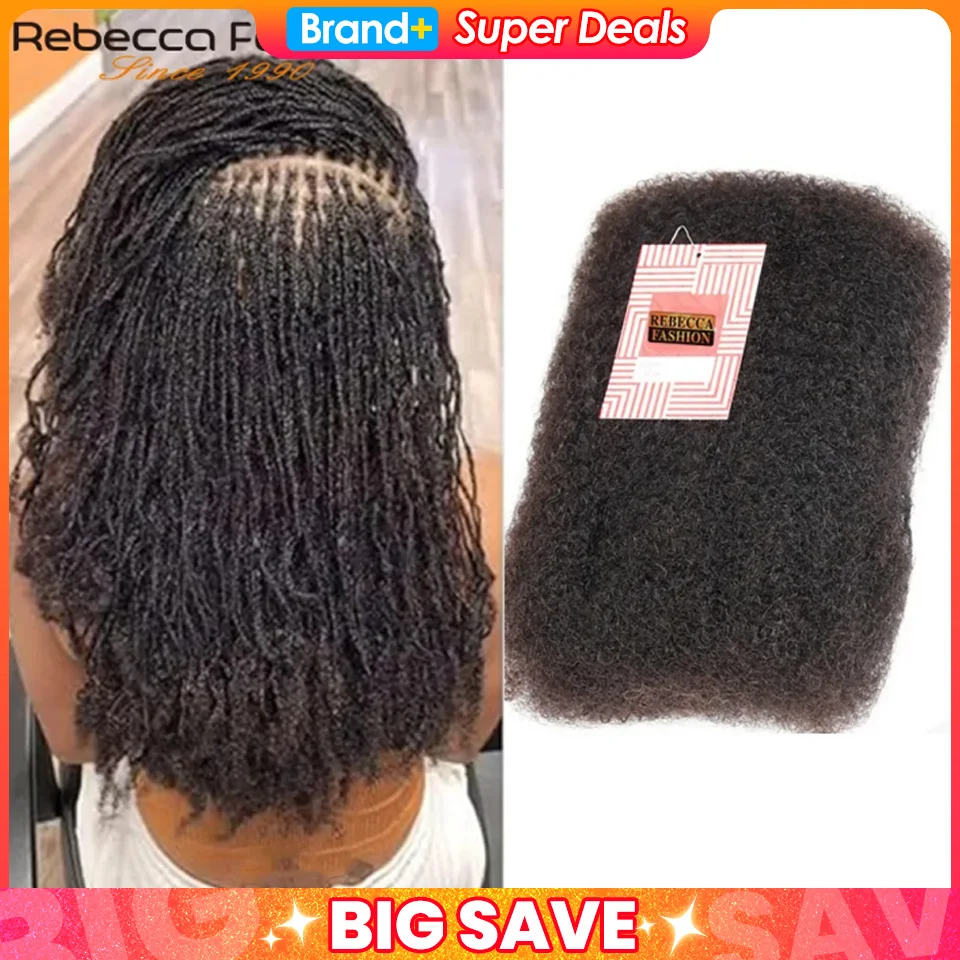 Afro Kinky Bulk Hair for Braiding Hair Extensions – Rebecca Lightweight, Natural Colors for African Braids & Casual Wear QVR