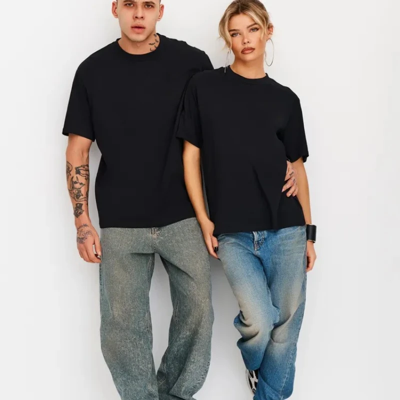 無地 カップル Tシャツ 四季対応 ベーシック メンズ＆レディース 半袖Tシャツ トップス カジュアル 通気性 オーバーサイズ スポーツTシャツ