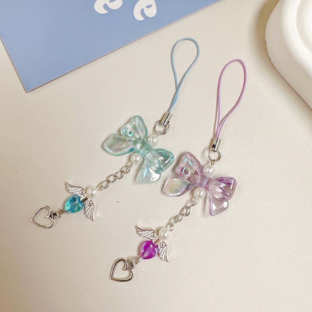 พวงกุญแจโทรศัพท์ 1 ชิ้น DYM สายคล้องโทรศัพท์ จี้โบว์สุดฮิต สายคล้องโทรศัพท์มือถือ สายคล้องกุญแจสาวหวาน สายคล้องโทรศัพท์มือถือ เครื่องประดับ ของขวัญ