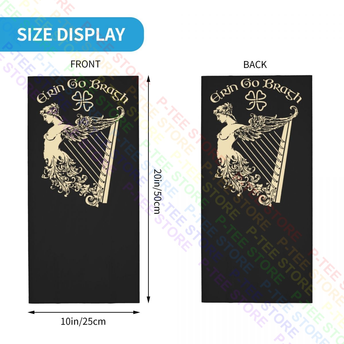 Erin Go Bragh Eire ไอริชพิณไอร์แลนด์ St. Patricks Day คอ Gaiter ผ้าพันคอผ้าพันคอผ้าพันคอหน้ากากปิดหน้า Headwear