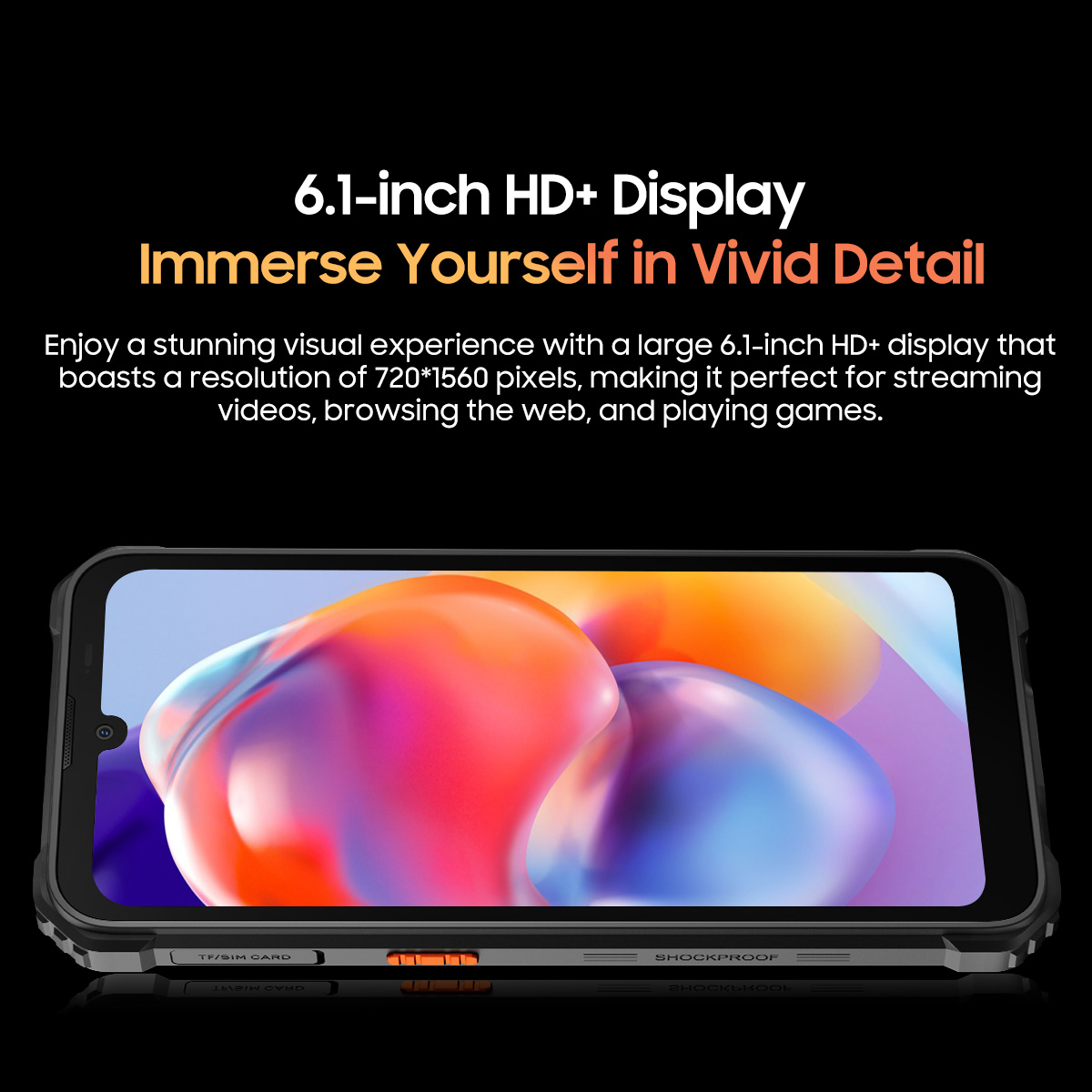 Blackview BV5300 Plus Smartphone resistente Android 13 octa-core G72 pantalla HD de 6,1 pulgadas 8GB 128GB teléfono móvil 13MP 6580mAh teléfono móvil