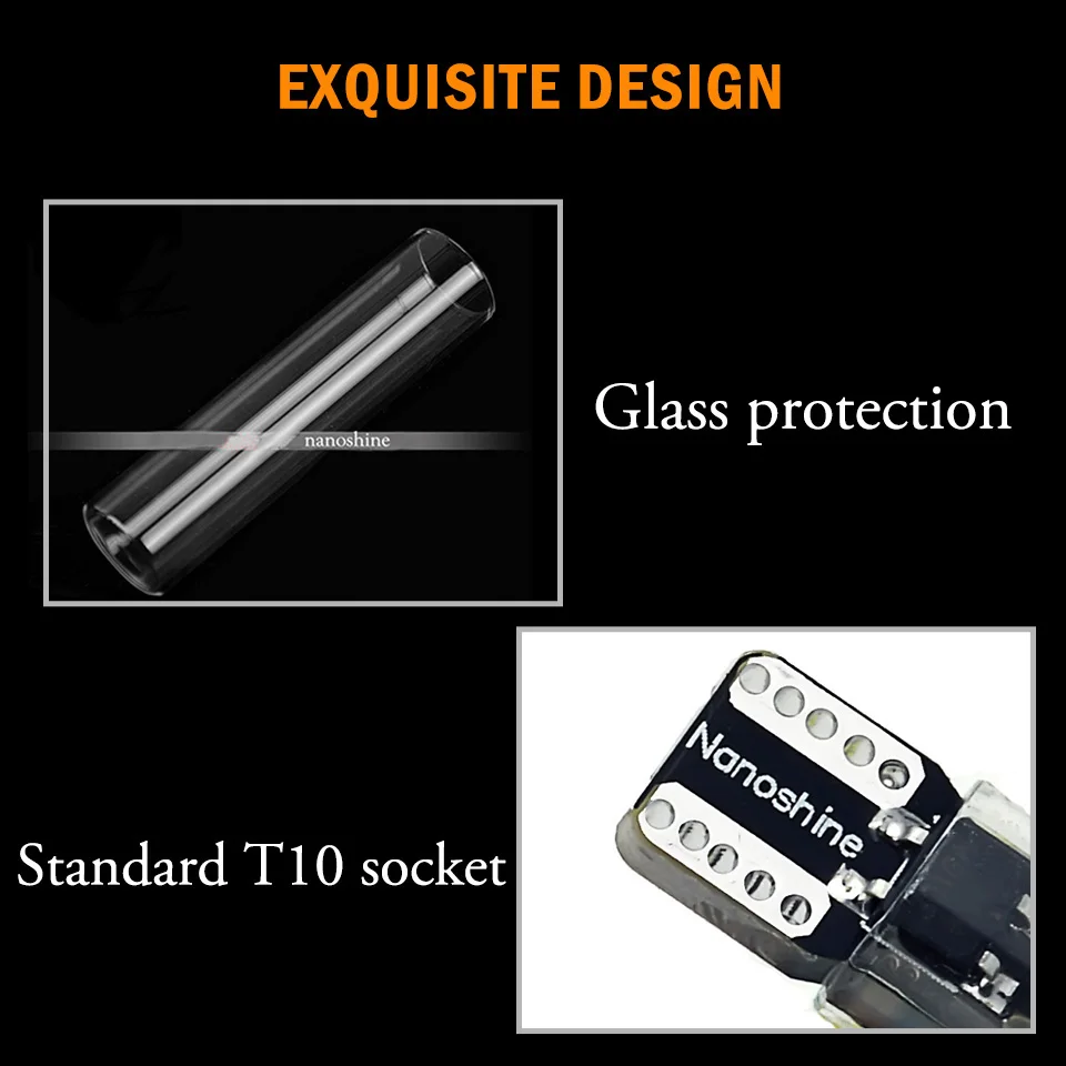 Luz Led de cristal W5W T10 Cob para coche, lámpara de bombilla de placa de matrícula DRL, filamento para lectura de automóviles, 12v, 1 ud.
