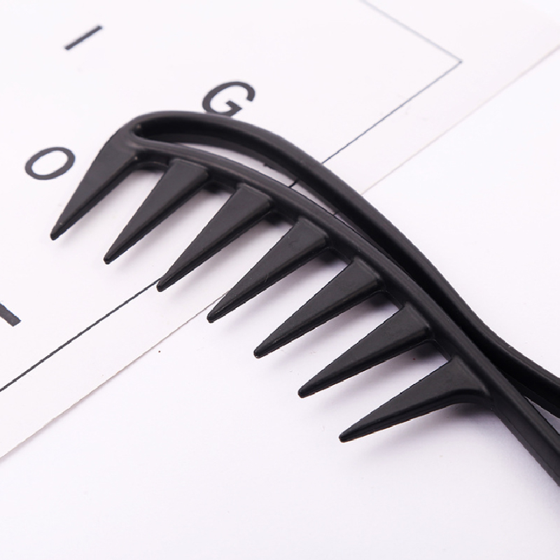 Peine de plástico de dientes anchos para cabello rizado, peine portátil antiestático para mujer, desenredante, peine de peluquería, masaje