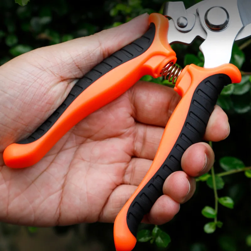 Tijeras de podar con hoja afilada de una mano, tijeras para recortar ramas, césped, jardín, árboles frutales, cuchillo de corte, herramientas con mango antideslizante