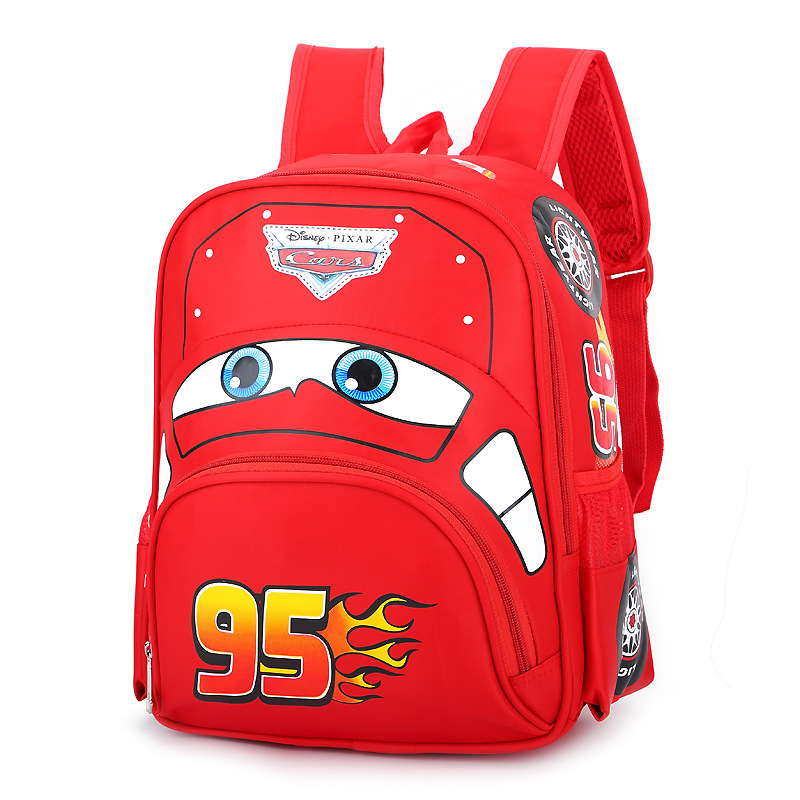 Disney  Cars Lightning McQueen 95 Flame Backpack for  child Water Resistant School Bag Adjustable Strap Multi-Color Cartoon Gift