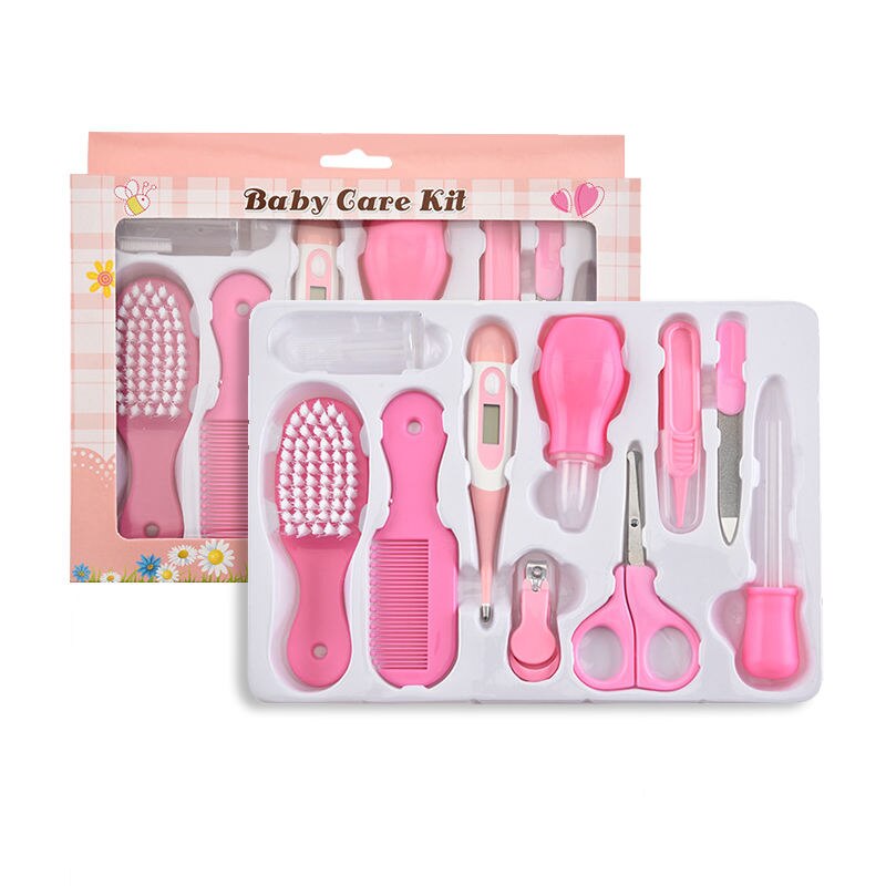 10 pçs/set kit de cuidados de saúde do bebê crianças unhas cabelo cuidados de saúde termômetro aliciamento escova clipper mordedor escova de dentes do bebê Essentials