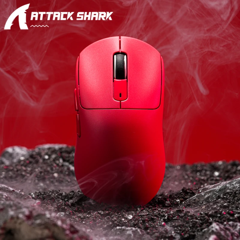 Ratón Bluetooth Attack Shark R1 inalámbrico para juegos, velocidad de retorno de 1000 Hz, Sensor PAW3311, modo Tri recargable, ergonómico