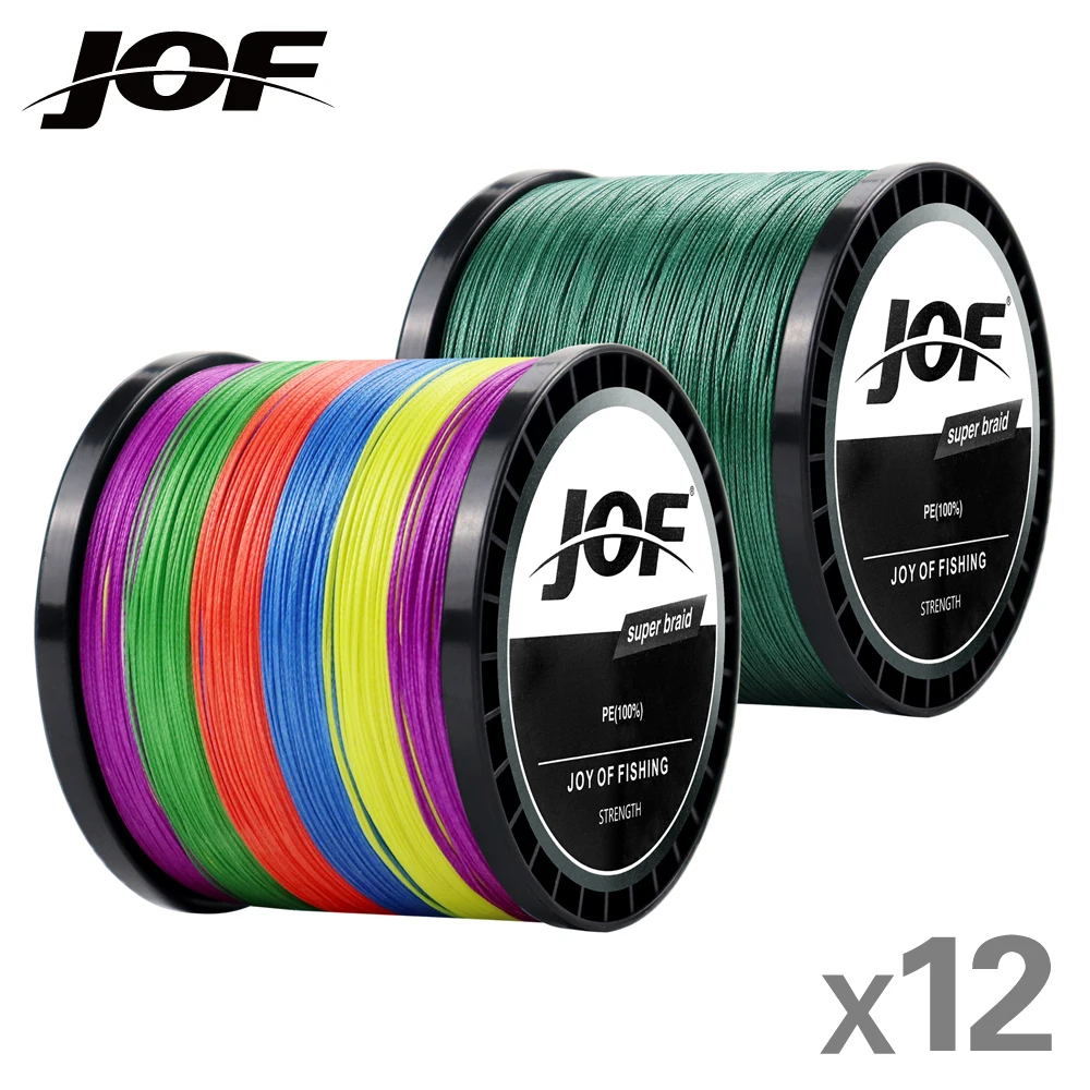 Línea de pesca trenzada JOF X12, 300/500/1000M, 33-149,9 lb, alambre de PE multifilamento, fundición giratoria, carpa, lubina, aparejos de pesca