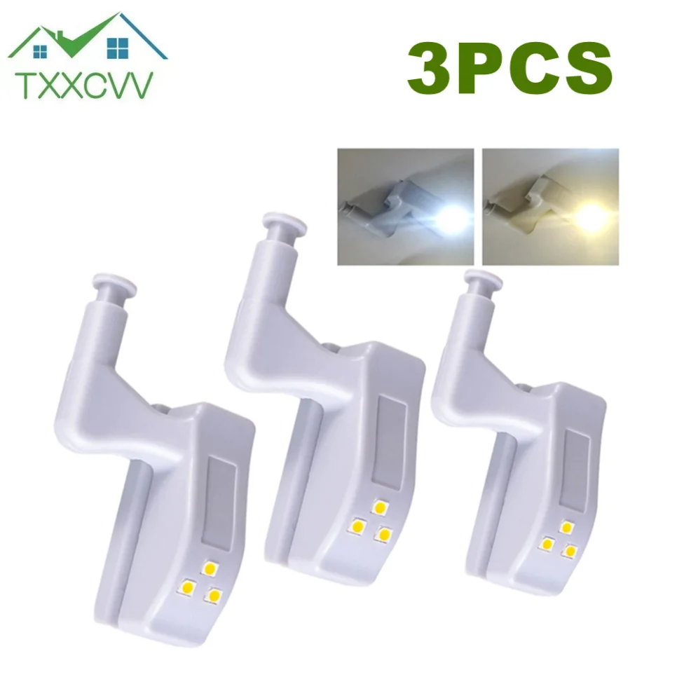 3/PCS LED Under Cabinet Light Universal Wardrobe Light Sensor Led Armario Inner Hinge Lamp For Cupboard Closet Kitchen Night Lam