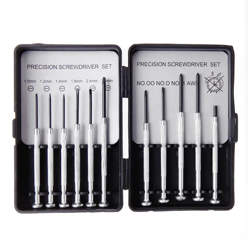 QUALITÀ 11 Pz/set Set di Cacciaviti Micro Precisione Mini Strumenti per Orologiai per Orologio Gioielli Occhiali Riparazioni Strumento QUALITÀ 11 Pz/Se